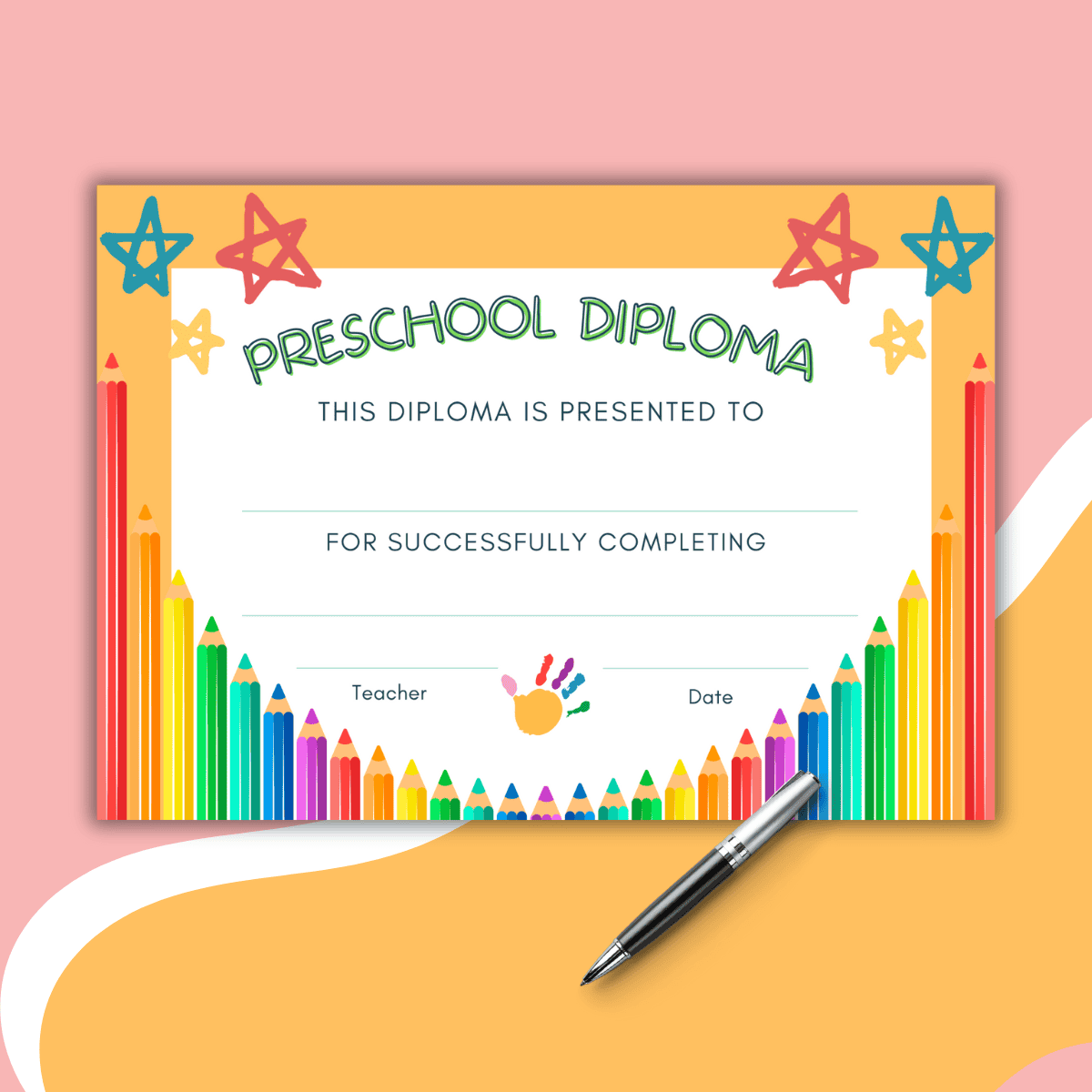 Free Printable Preschool Diploma Instant Download Love Laugh Games