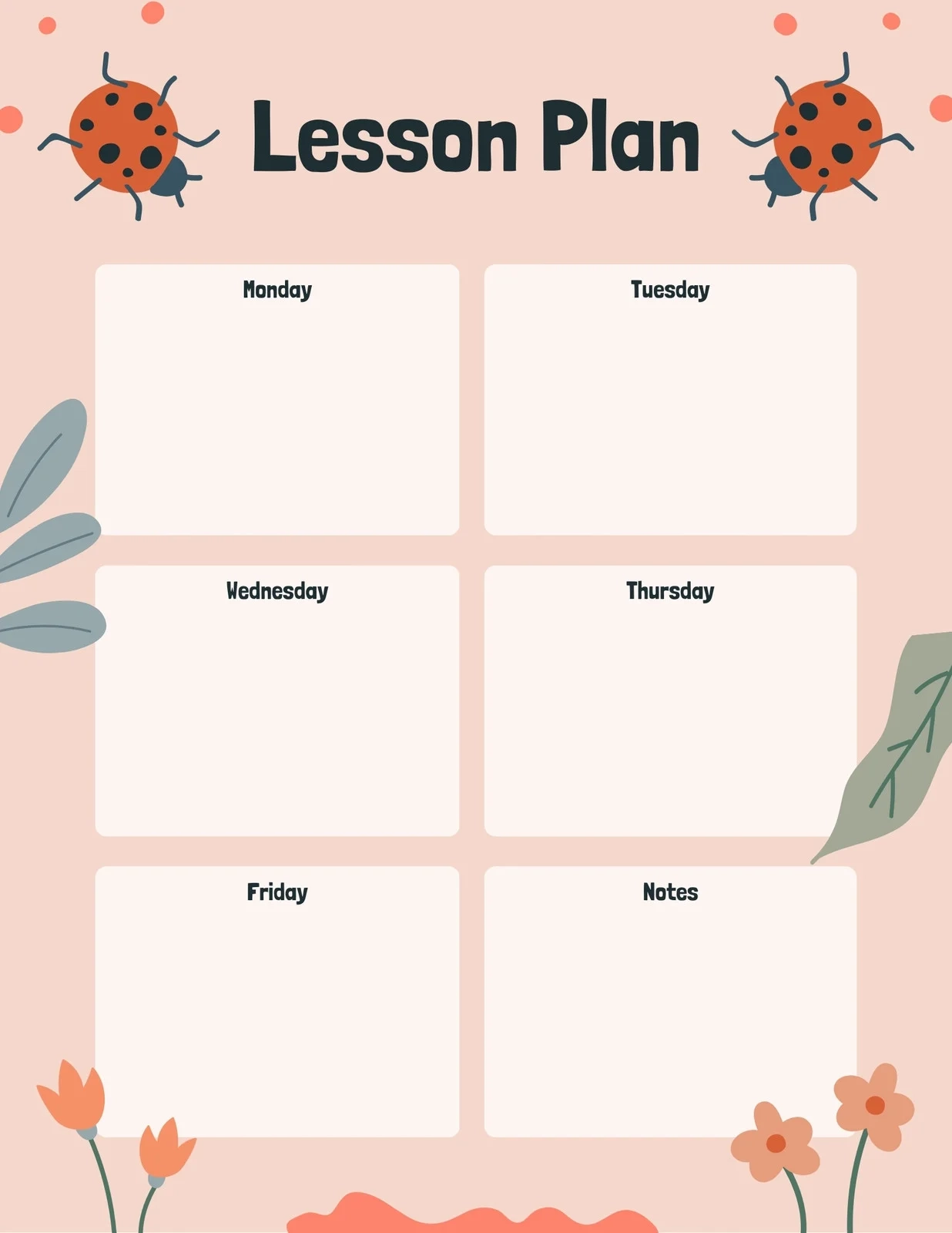 Free Printable Preschool Lesson Plan Templates Canva