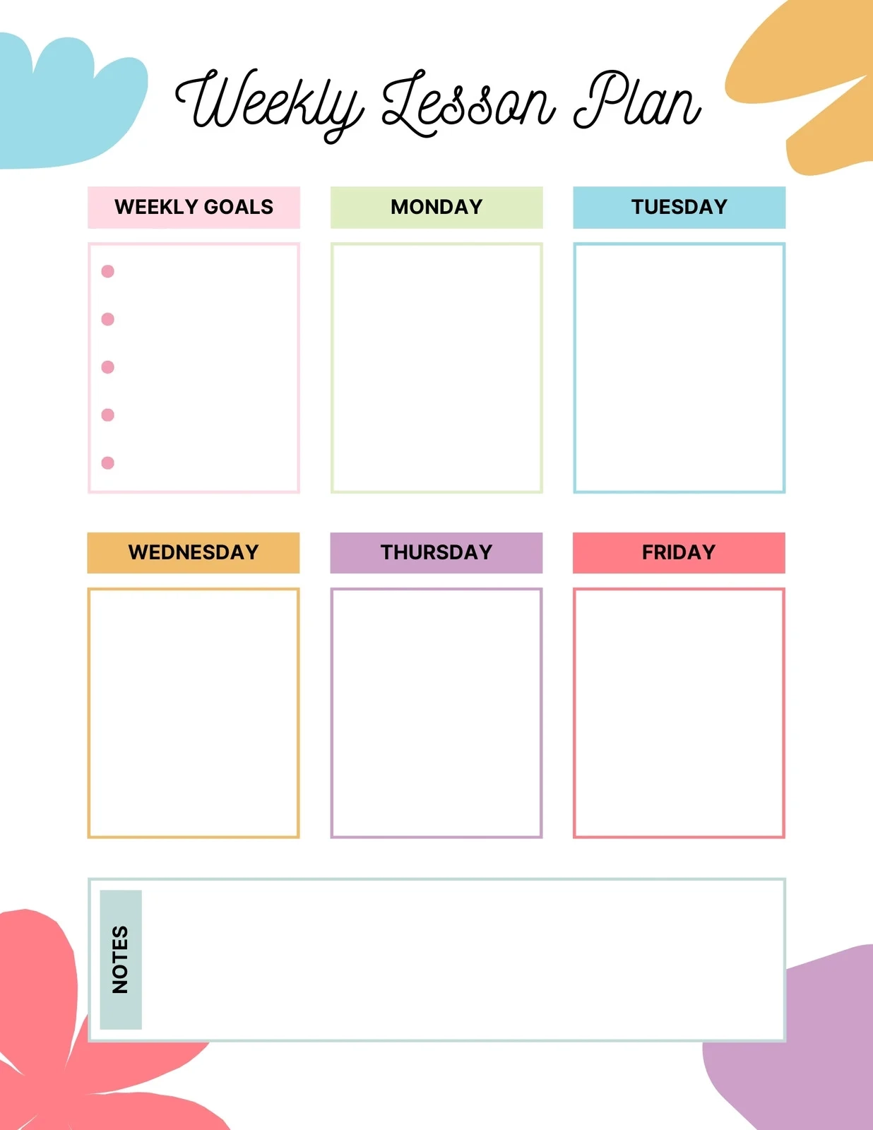 Free Printable Preschool Lesson Plan Templates Canva