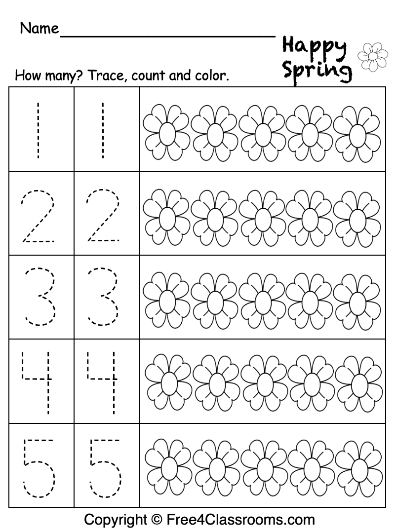 Free Printable Preschool Number Worksheet Free Printable Preschool Number Worksheet