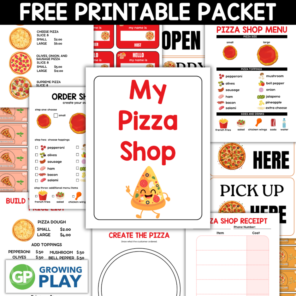 Free Printable Pretend Play Pizza Packet Growing Play
