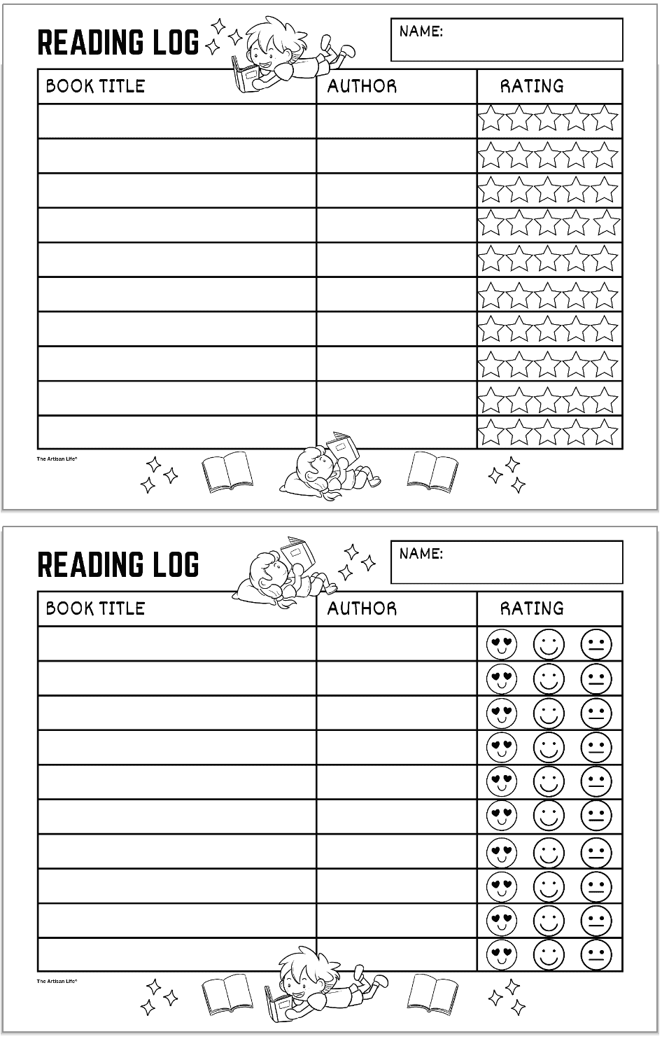 Free Printable Reading Logs The Artisan Life Free Printable Reading Logs The Artisan Life