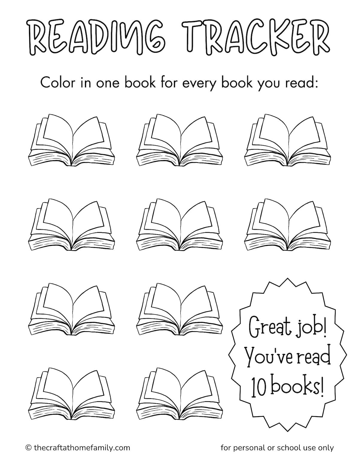 Free Printable Reading Trackers The Craft at Home Family