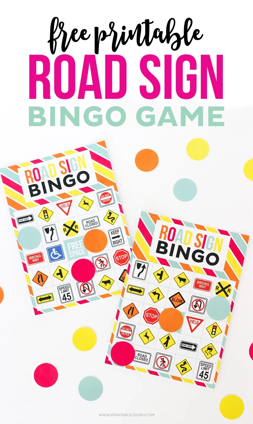 FREE Printable Road Sign Bingo Game Printable Crush