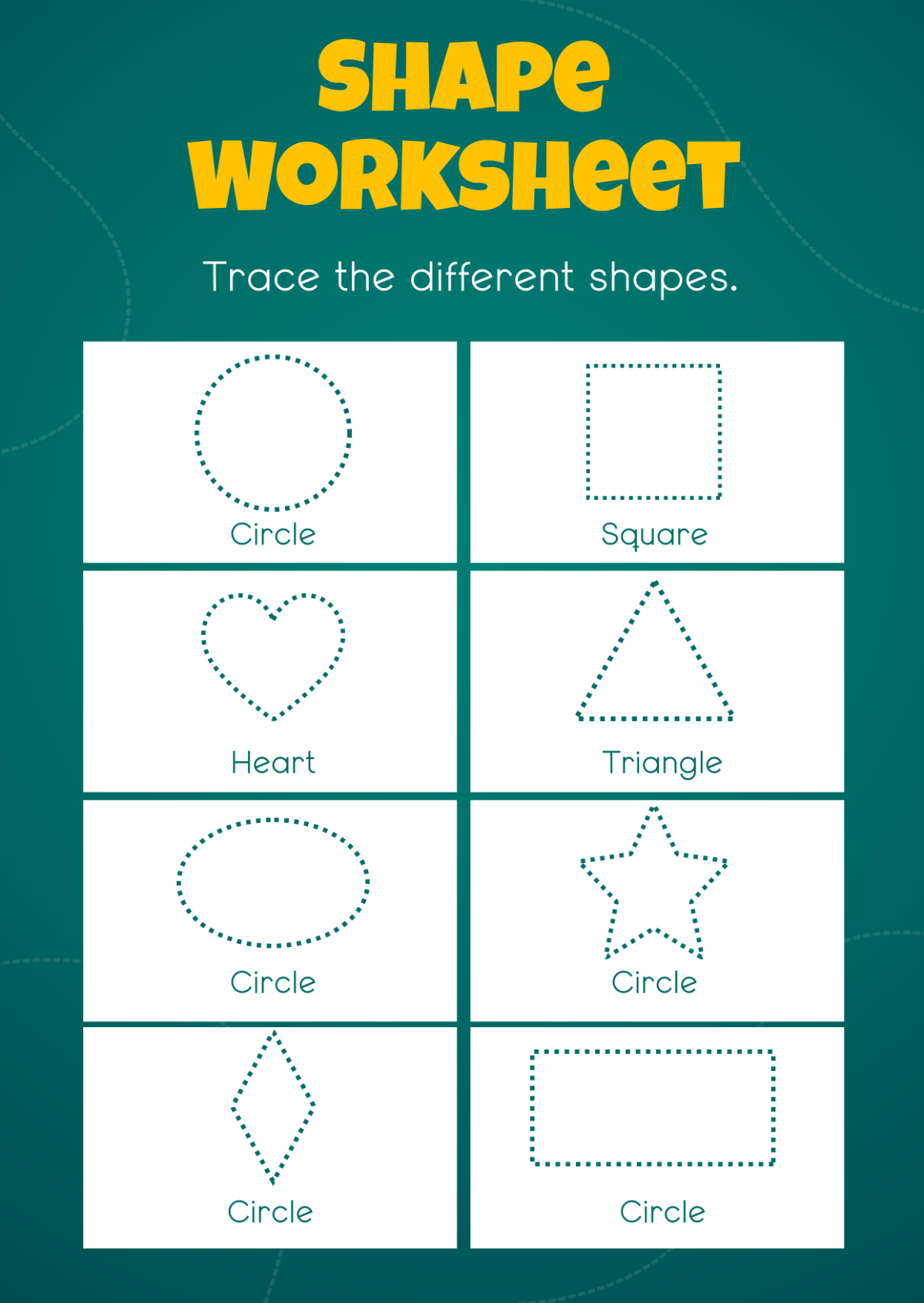 Free Printable Shape Worksheet For Preschool Template To Edit Online