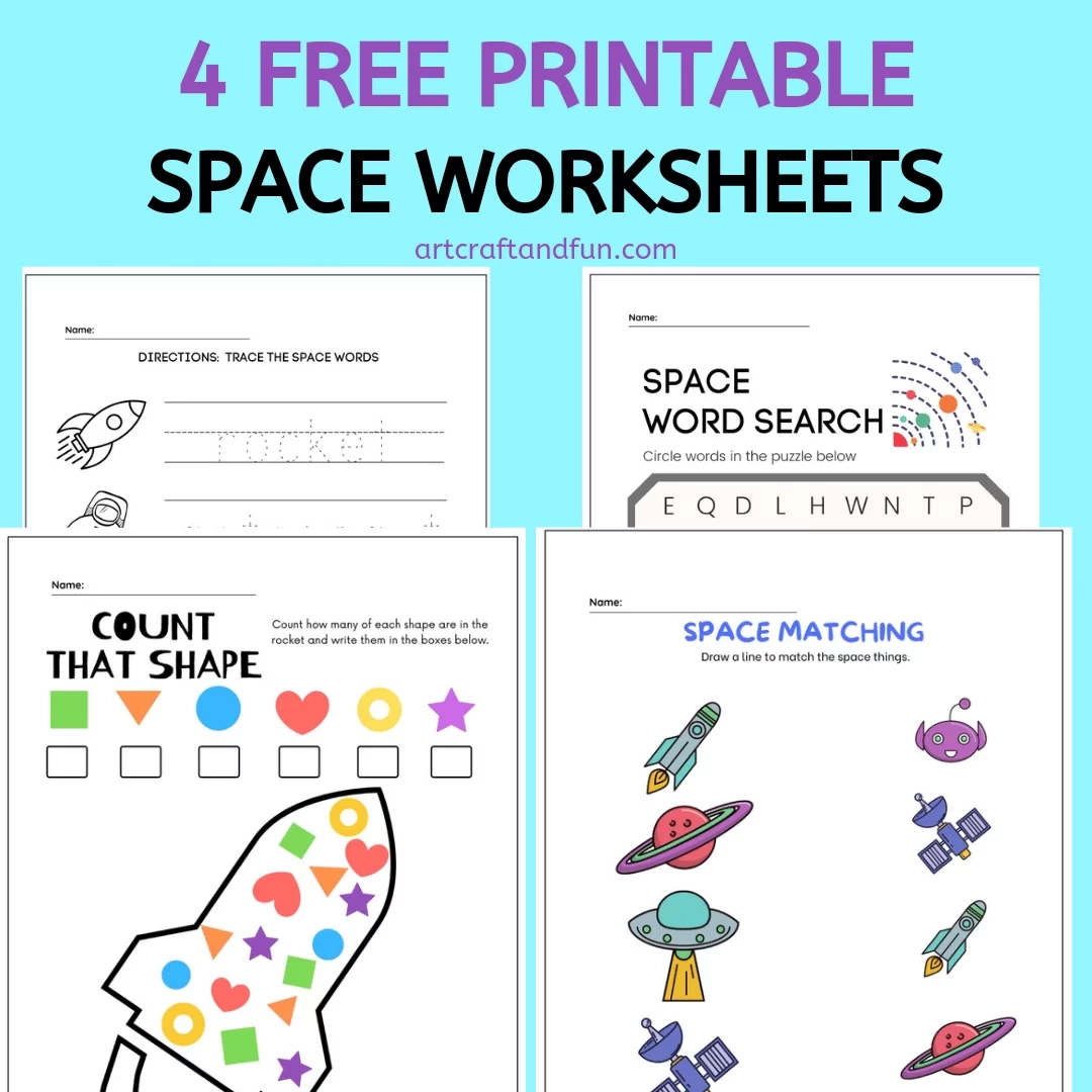 Free Printable Space Worksheets Pack For Kids Free Printable Space Worksheets Pack For Kids