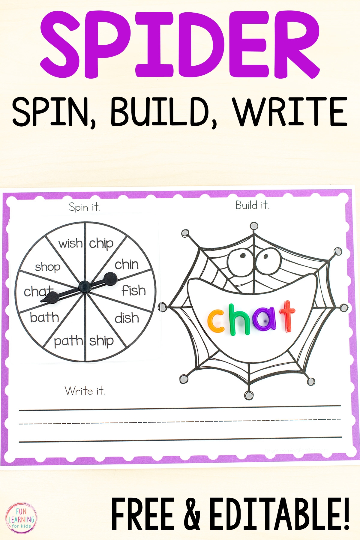 Free Printable Spider Word Work Mats Free Printable Spider Word Work Mats
