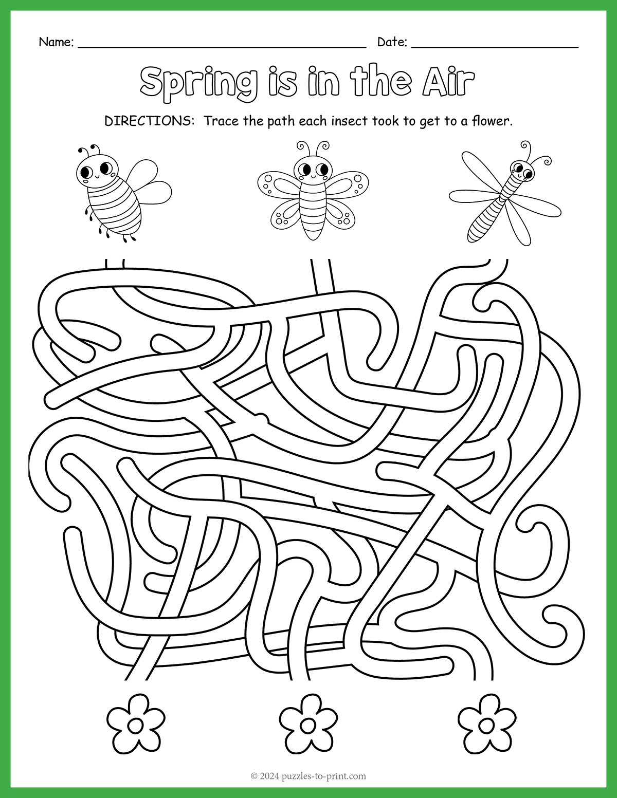 Free Printable Spring Maze