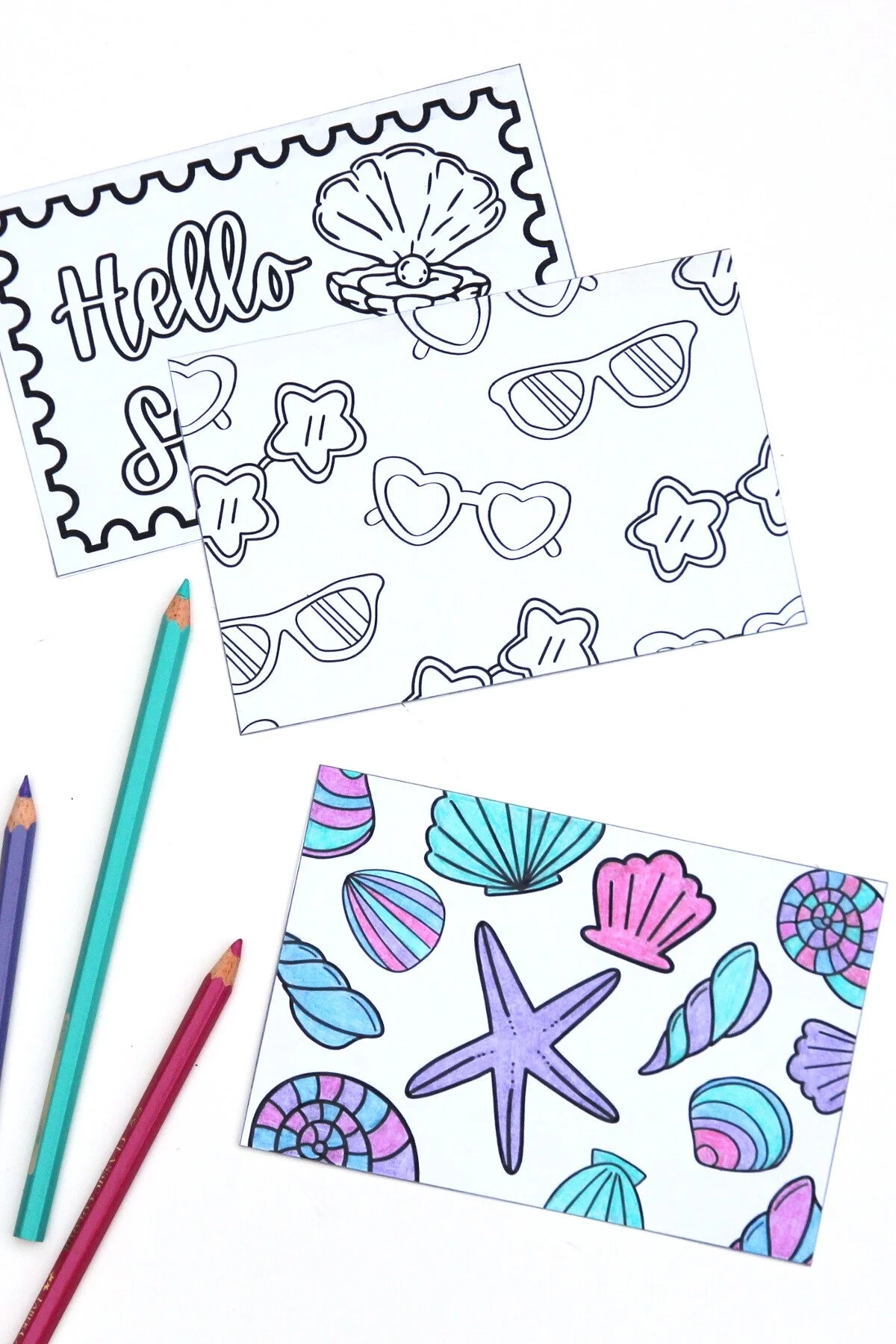 Free Printable Summer Colouring Postcards Gathering Beauty Free Printable Summer Colouring Postcards Gathering Beauty