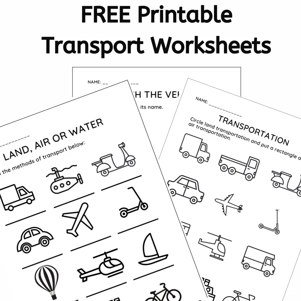 Free Printable Transportation Worksheets 