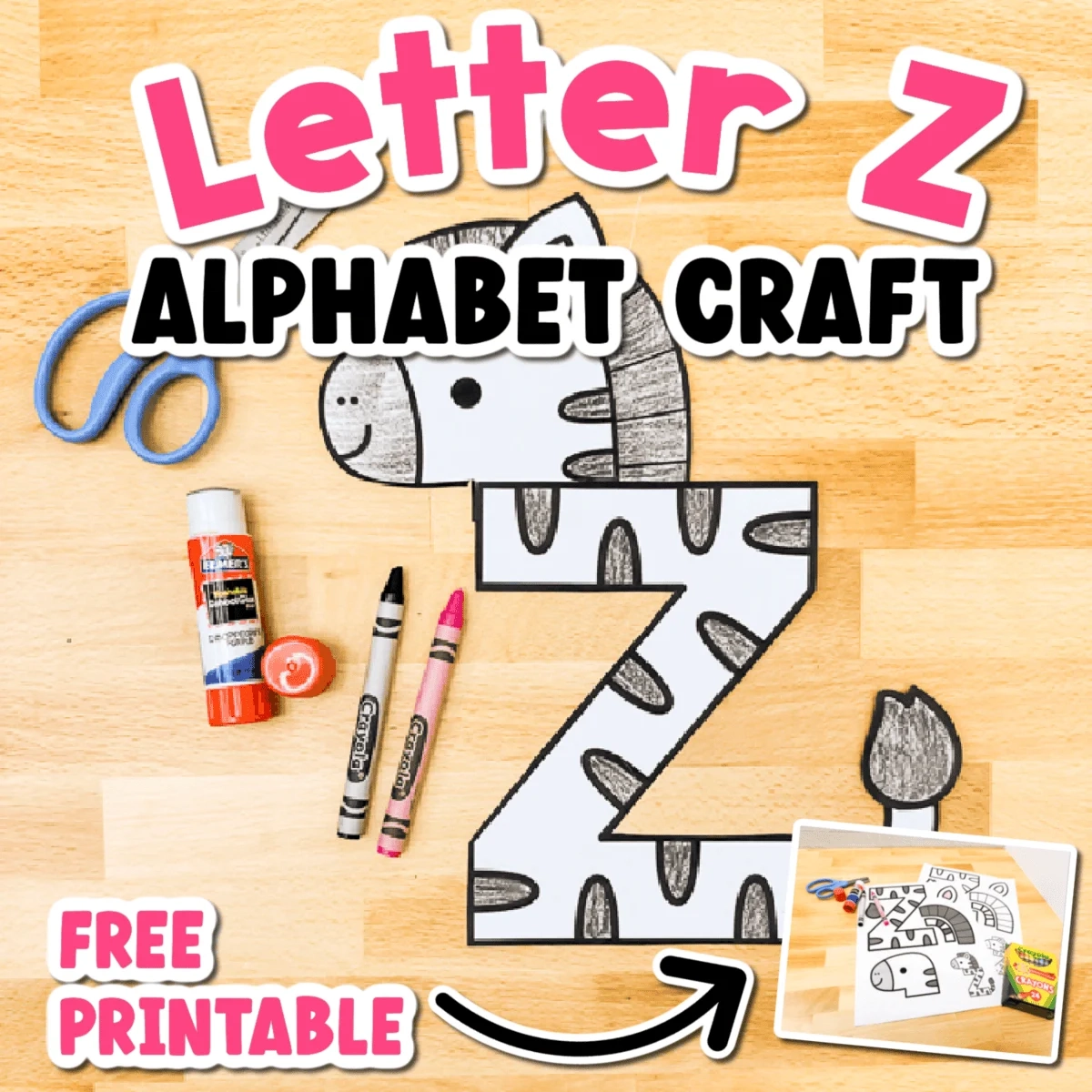 Free Printable Uppercase Letter Z Craft Template 