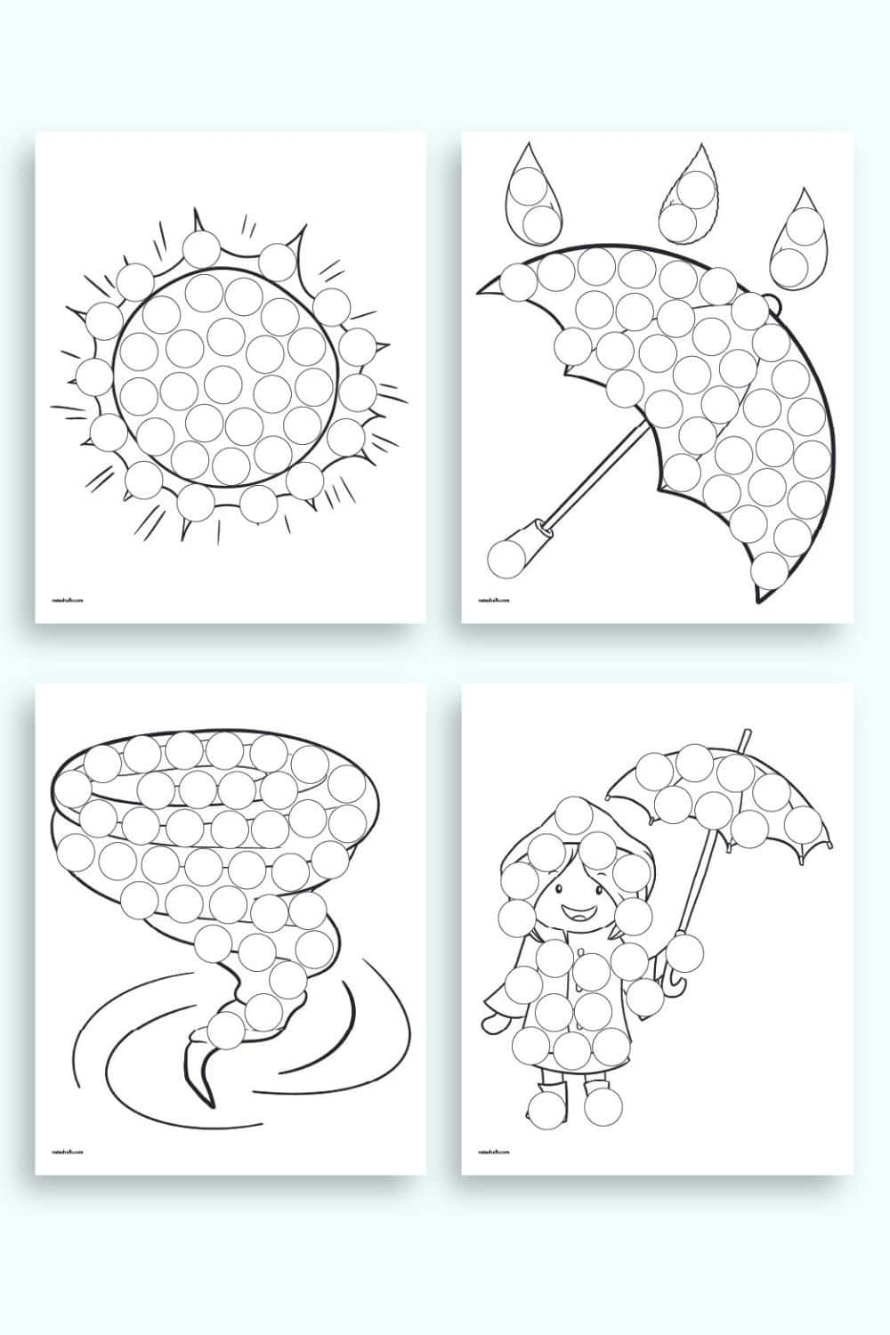 Free Printable Weather Dot Marker Coloring Pages The Artisan Life
