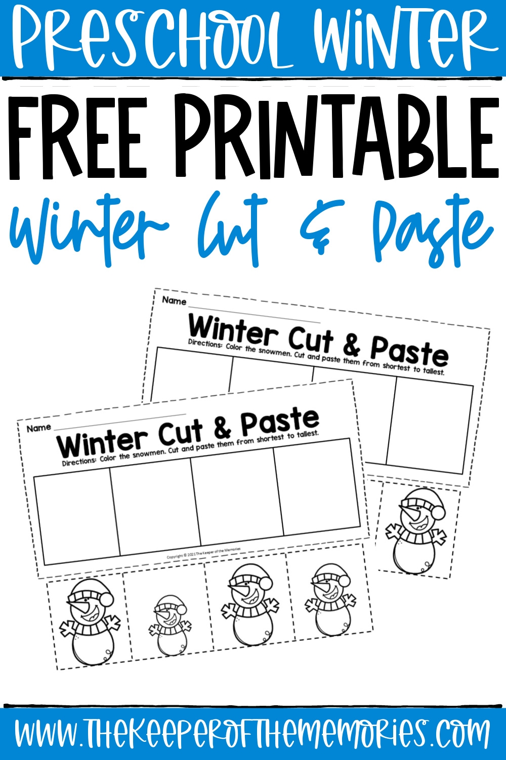 Free Printable Winter Cut And Paste Worksheets The Keeper Of The Memories Free Printable Winter Cut And Paste Worksheets The Keeper Of The Memories