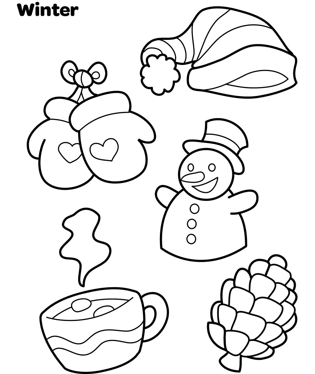 Free Printable Winter Kids Coloring Pages Sheets