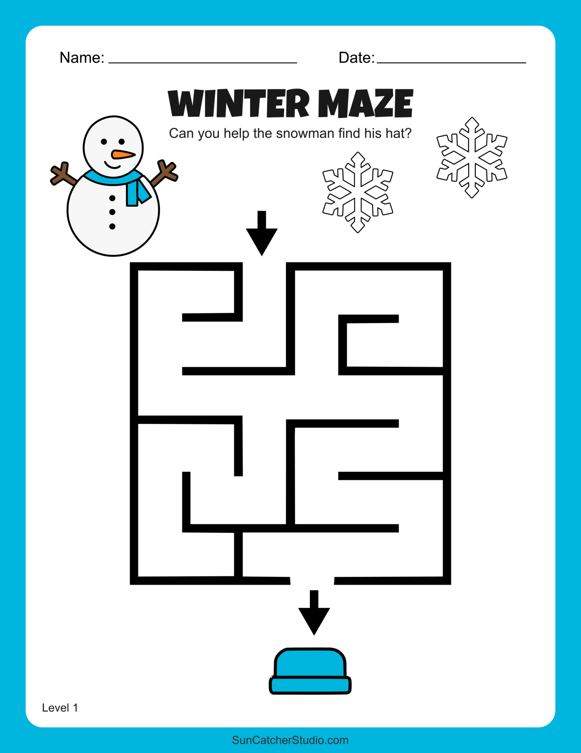 Free Printable Winter Maze Worksheets And Puzzles Free Printables Lettering SVG Files Tools Apps