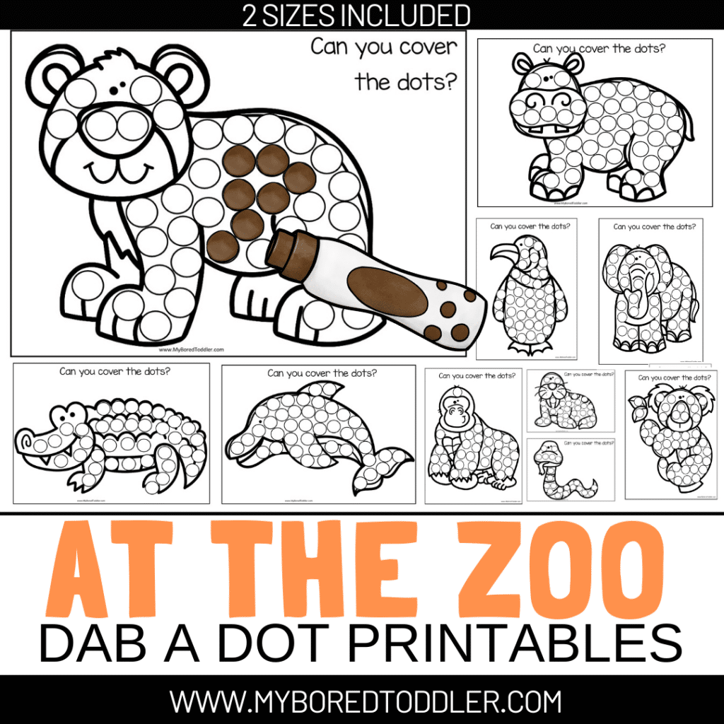 Free Printable Zoo Animal Cotton Swab Painting My Bored Toddler