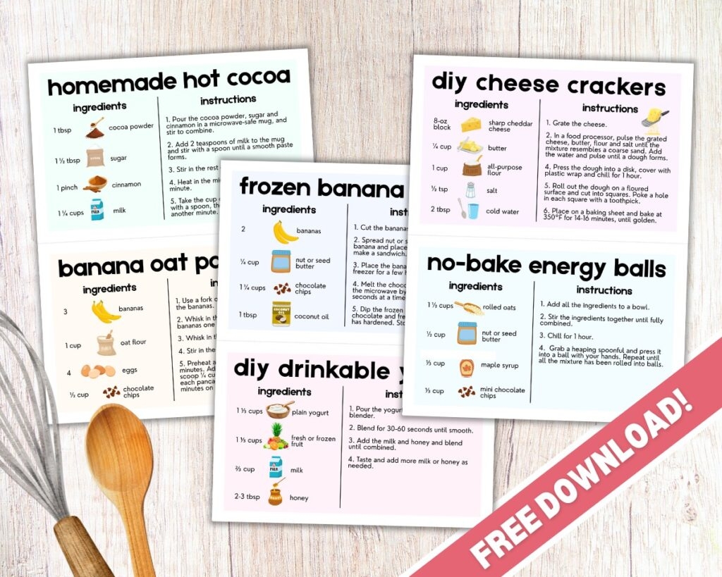 Free Recipe Cards For Kids The Craft at Home Family Free Recipe Cards For Kids The Craft at Home Family