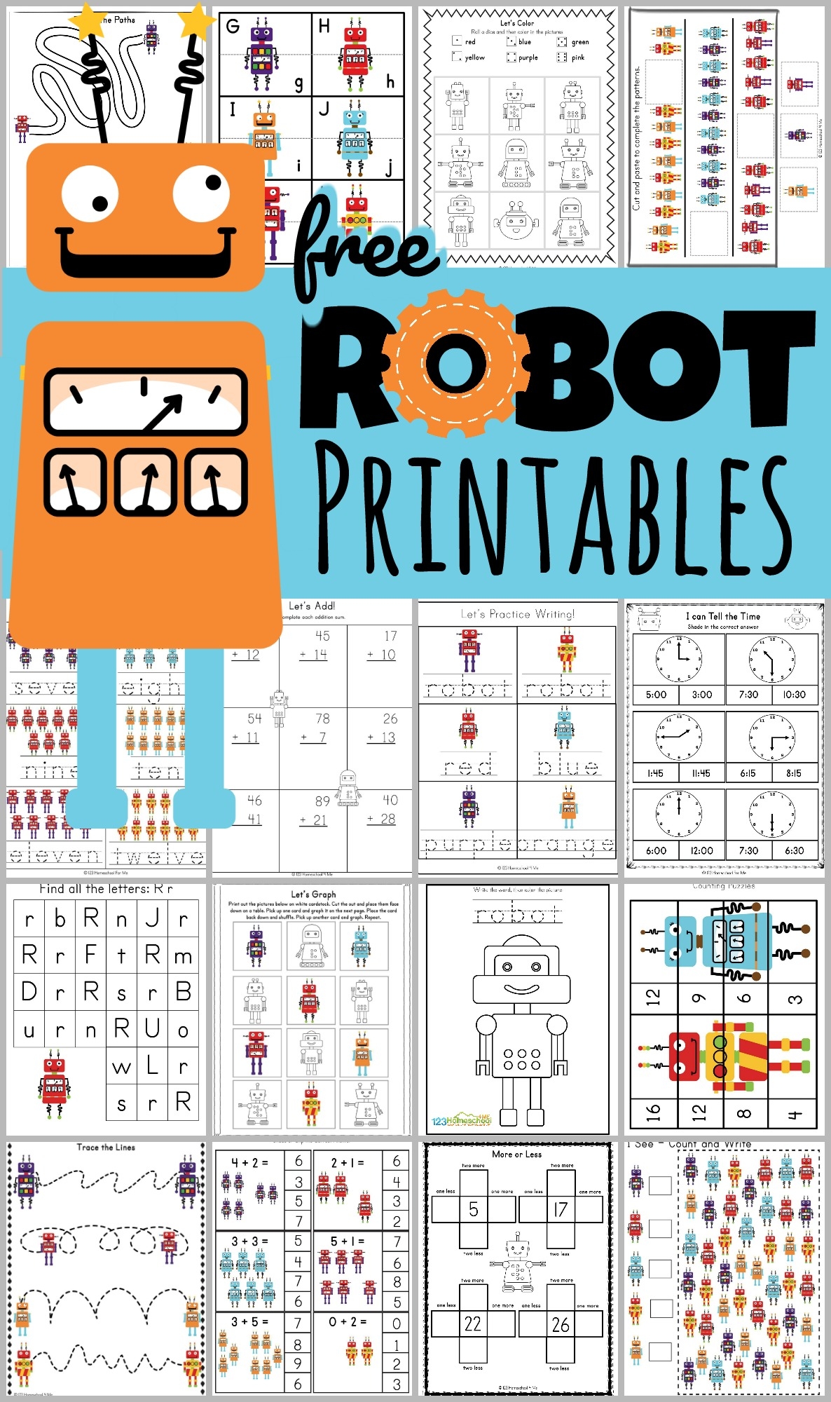 FREE Robot Printables Worksheets For Preschool And Kindergarten FREE Robot Printables Worksheets For Preschool And Kindergarten