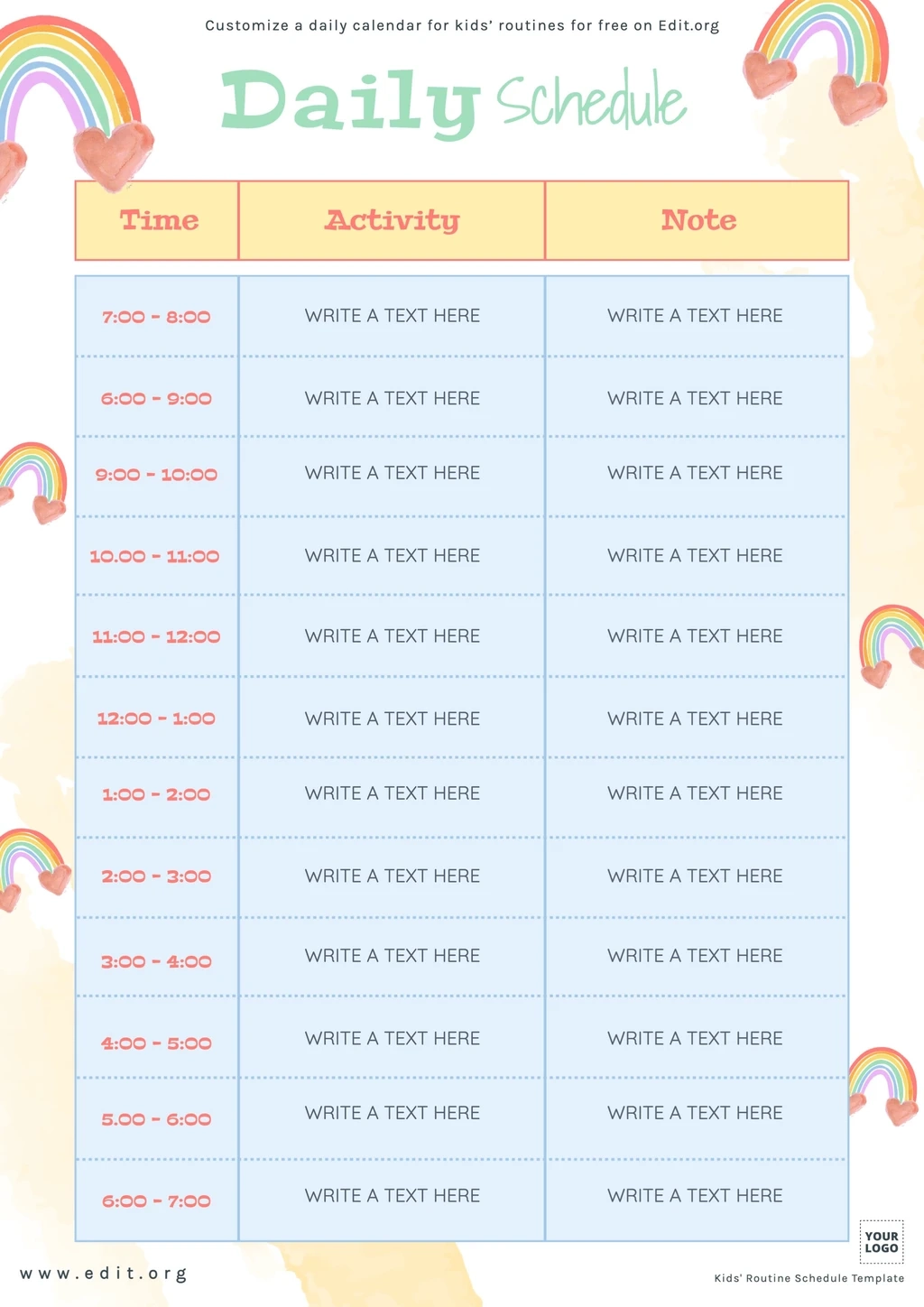 Free Routine Charts For Kids Free Routine Charts For Kids
