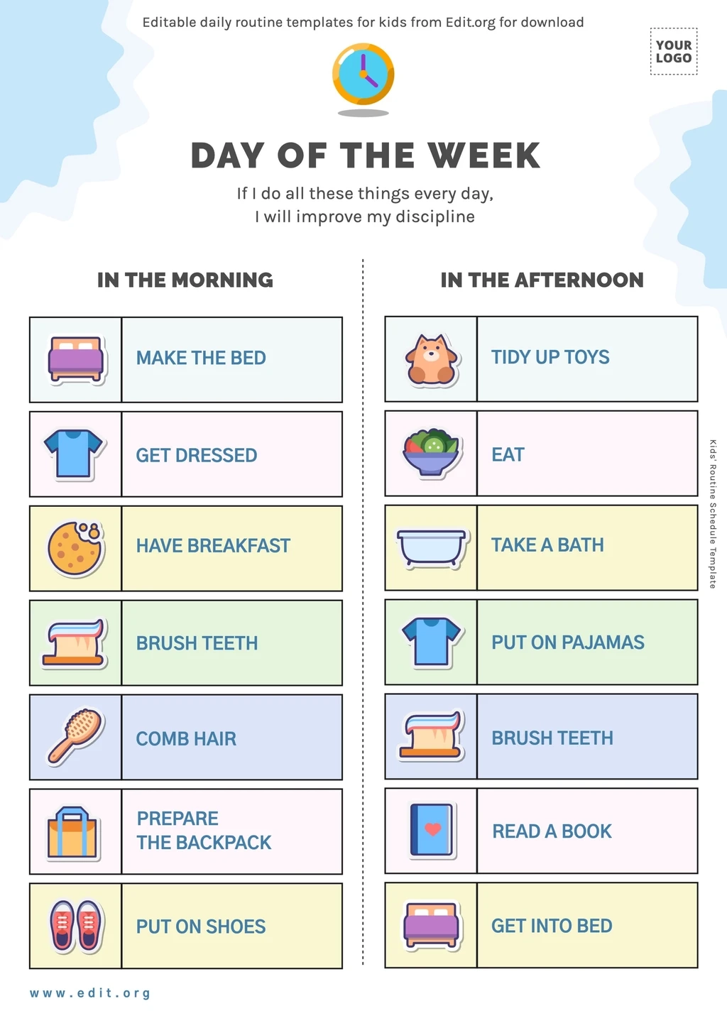 Free Routine Charts For Kids Free Routine Charts For Kids