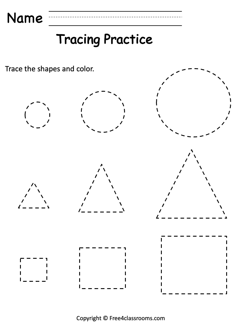 Free Shape Worksheet For Preschool Trace