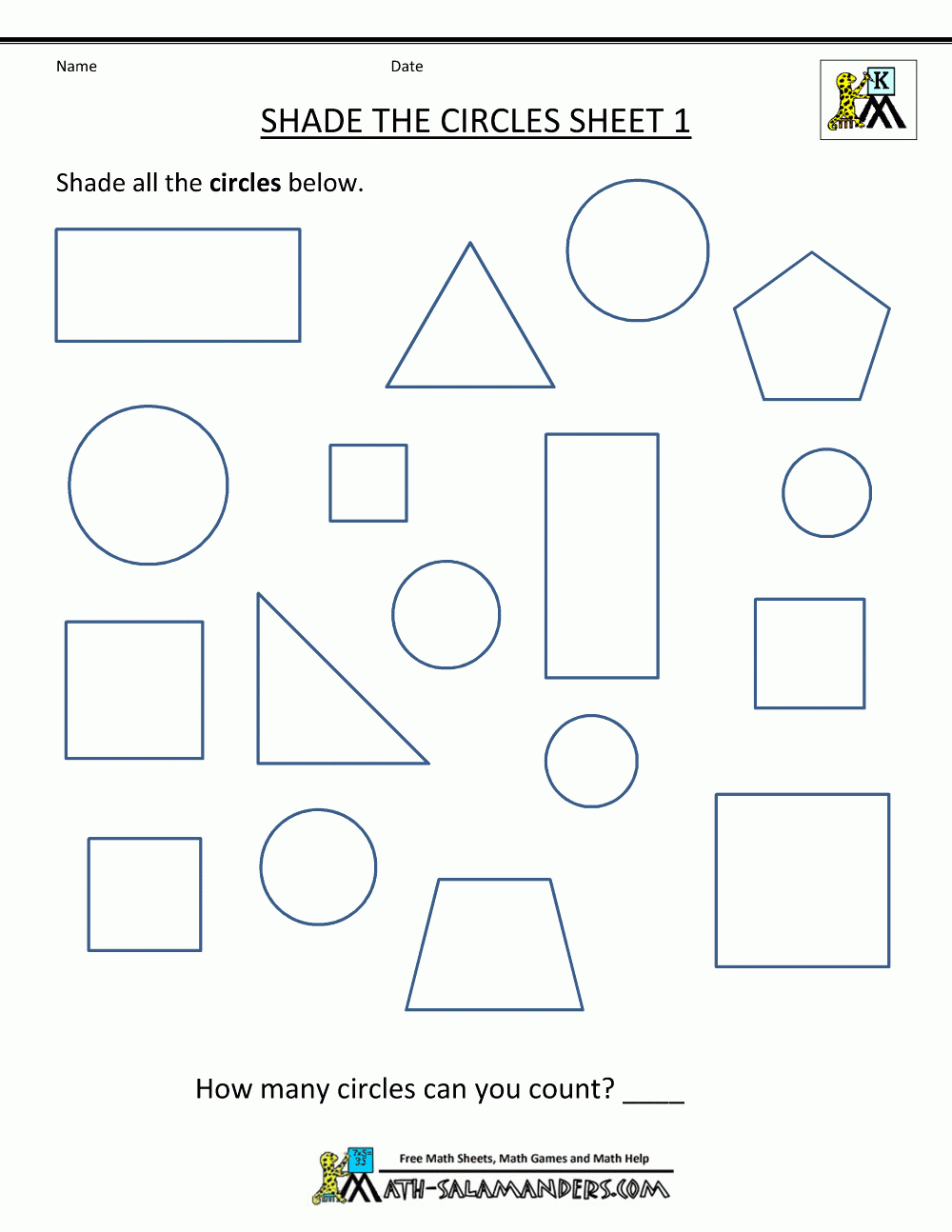 Free Shape Worksheets Kindergarten Free Shape Worksheets Kindergarten