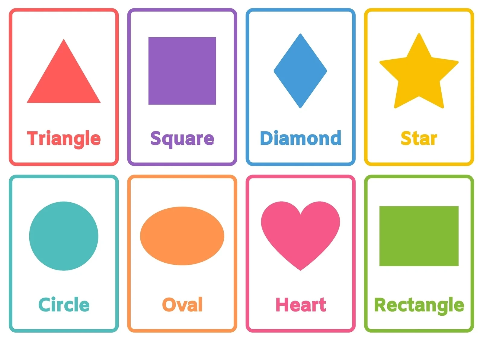 Free Shapes Flashcards ONLINE Printable