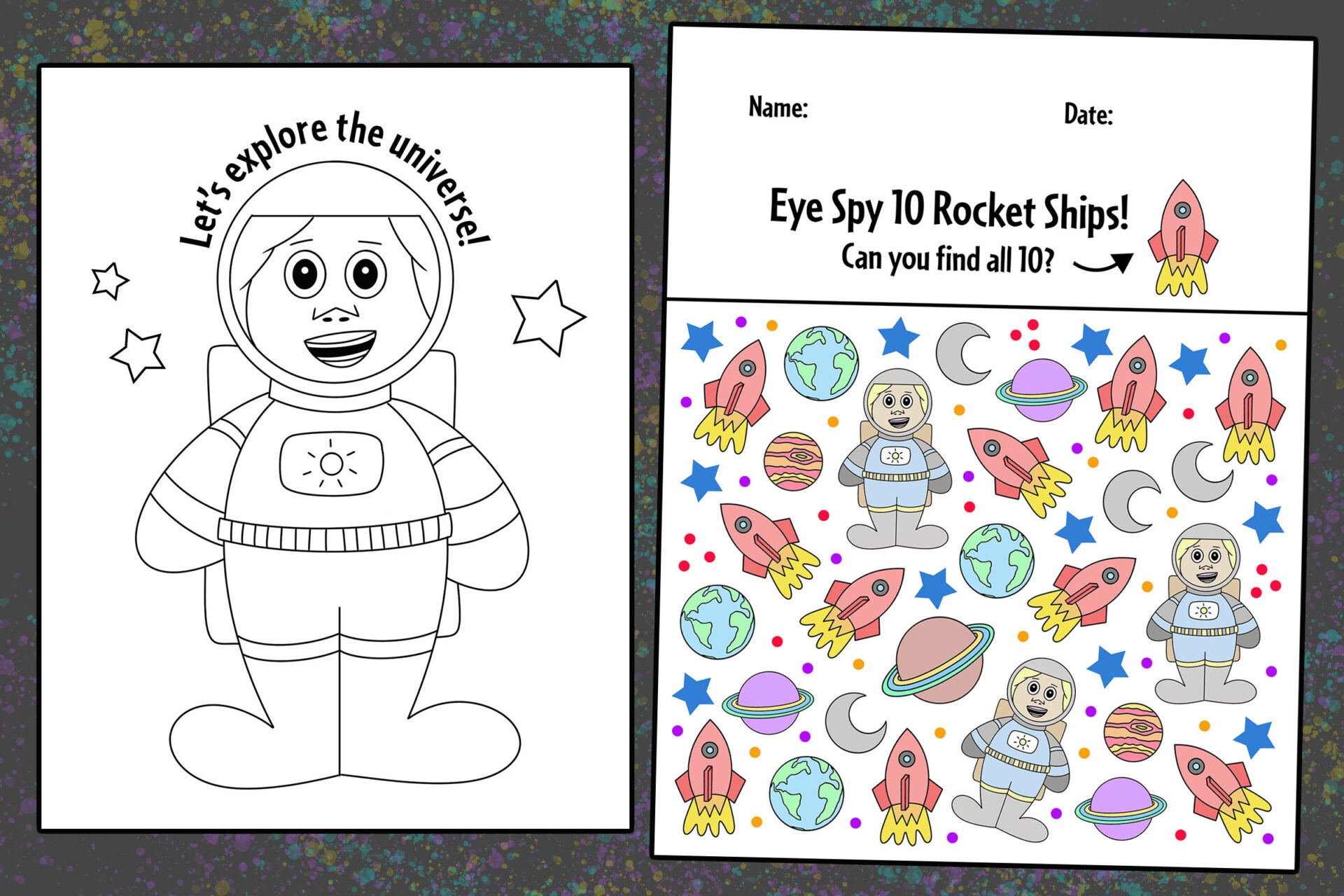 Free Space Activities For Preschool The Hollydog Blog