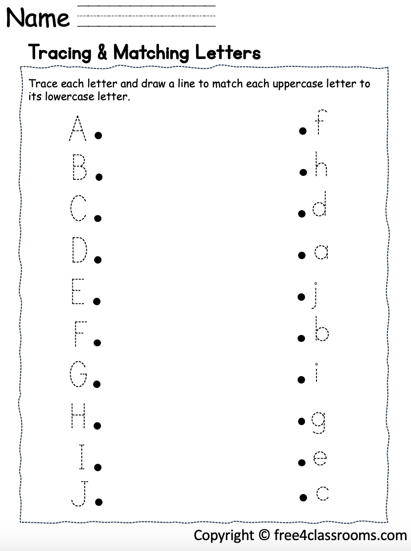 Free Tracing And Matching Letters Worksheet Alphabet Practice Printable Free Tracing And Matching Letters Worksheet Alphabet Practice Printable