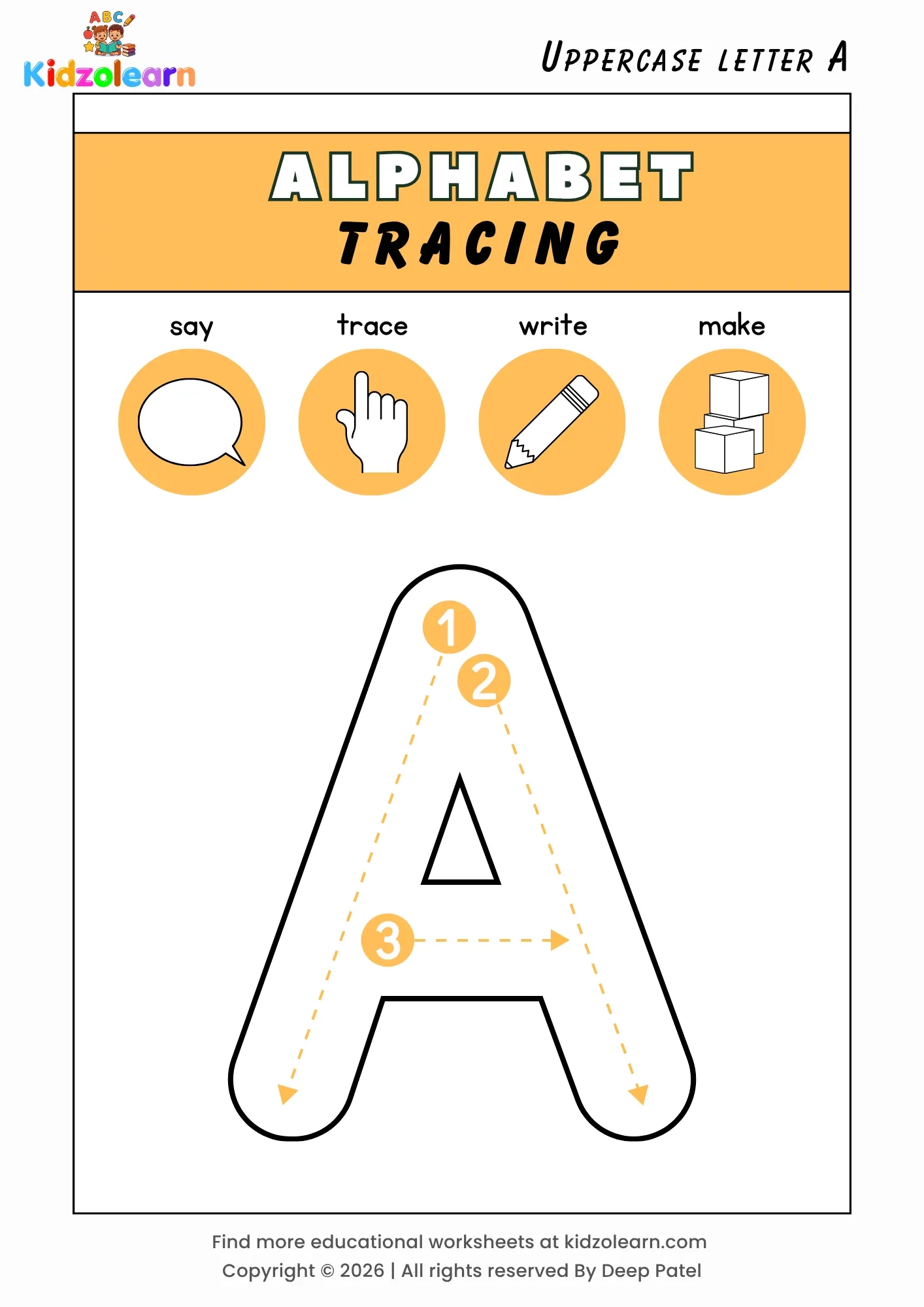 Free Uppercase Letter Tracing Worksheets For Kids Free Uppercase Letter Tracing Worksheets For Kids