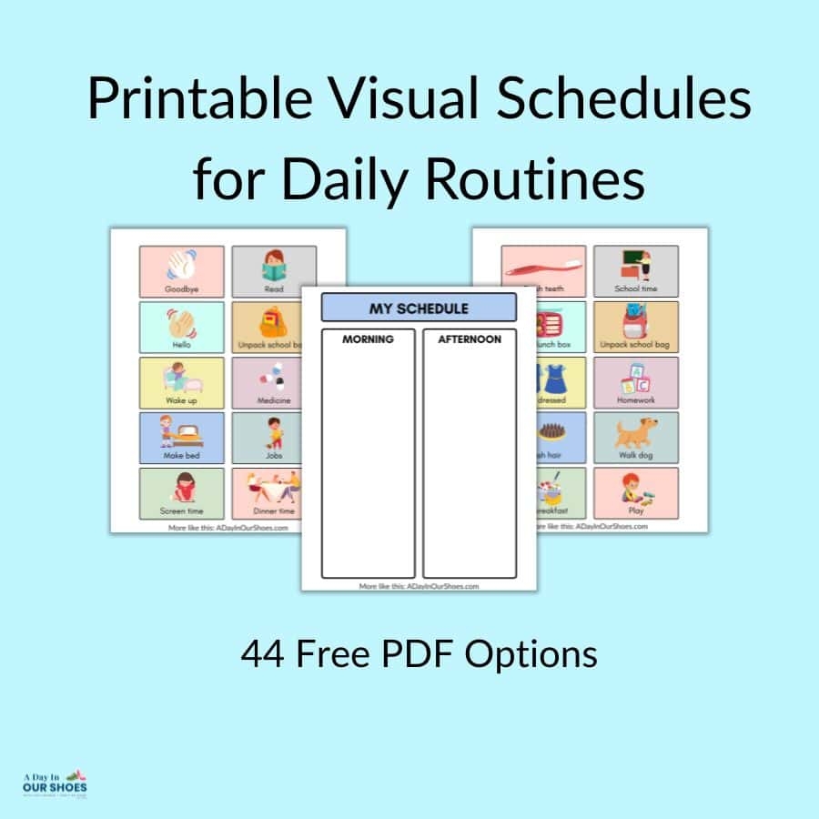 Free Visual Schedule For Kids 44 PDF Templates For Autism Daily Routines 