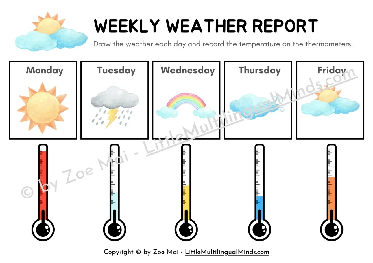 Free Weather Chart For Preschool Pre K And Kindergarten Free Weather Chart For Preschool Pre K And Kindergarten