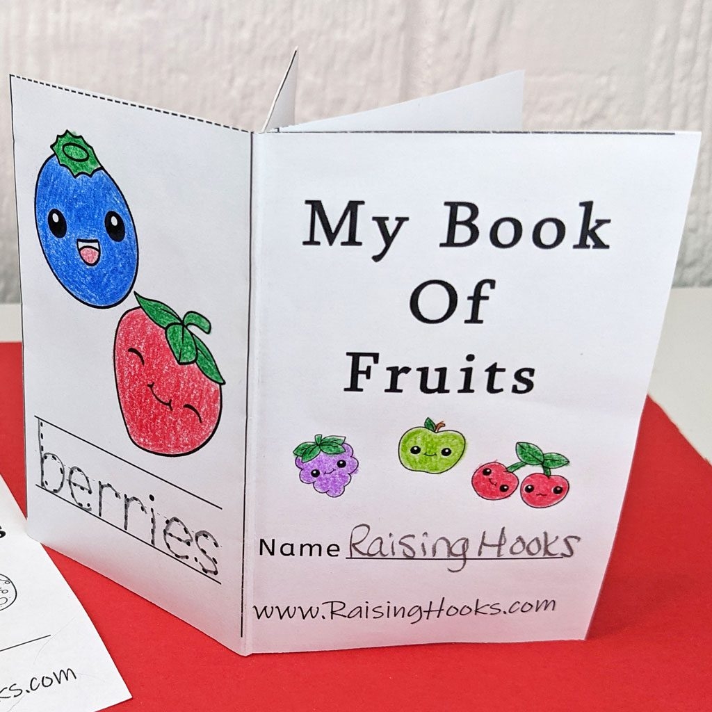 Fruit Vegetable Tracing And Coloring Mini Book A Free Printable For Kids Raising Hooks