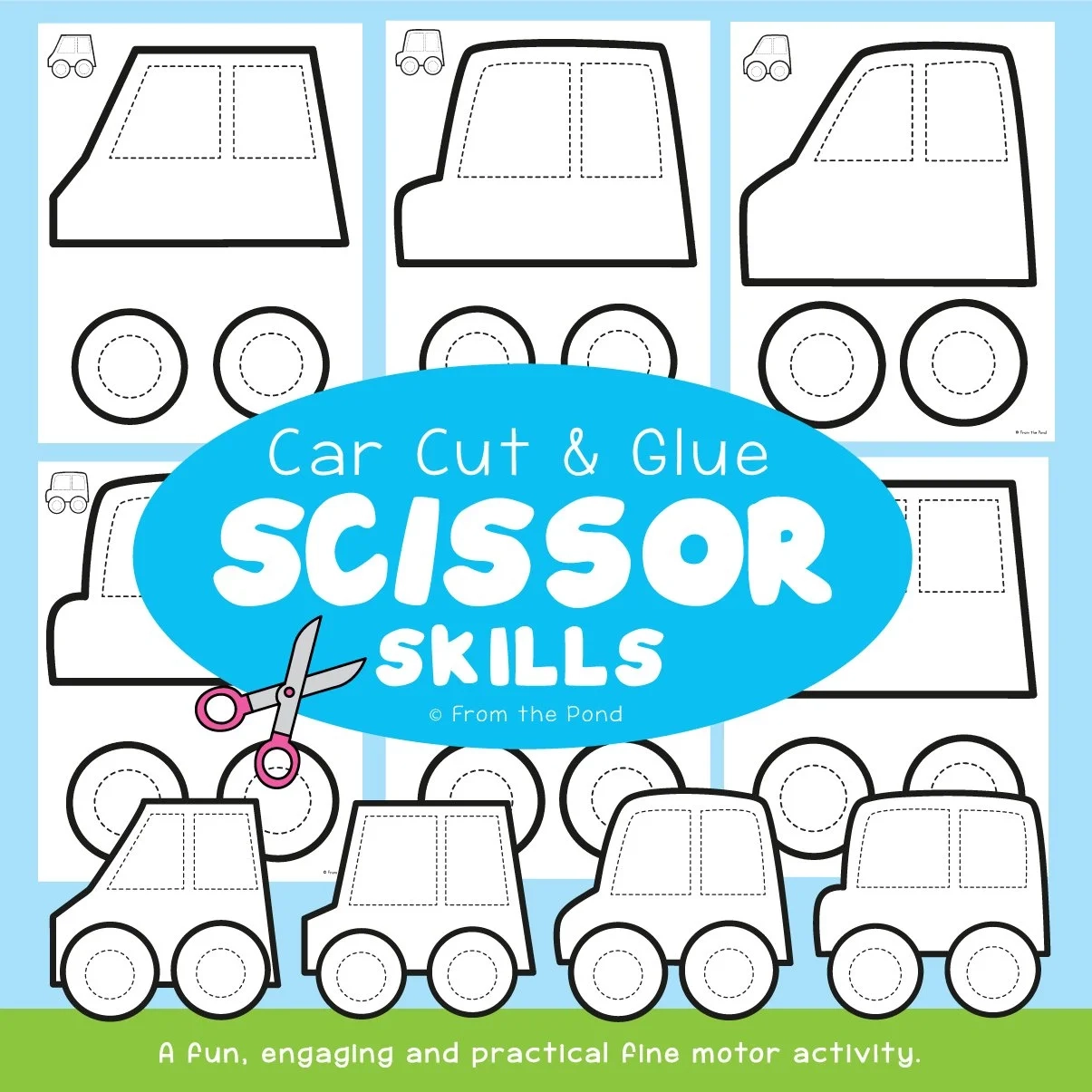 Fun Pages To Practice Cutting And Scissor Skills For Preschool And Kindergarten From The Pond