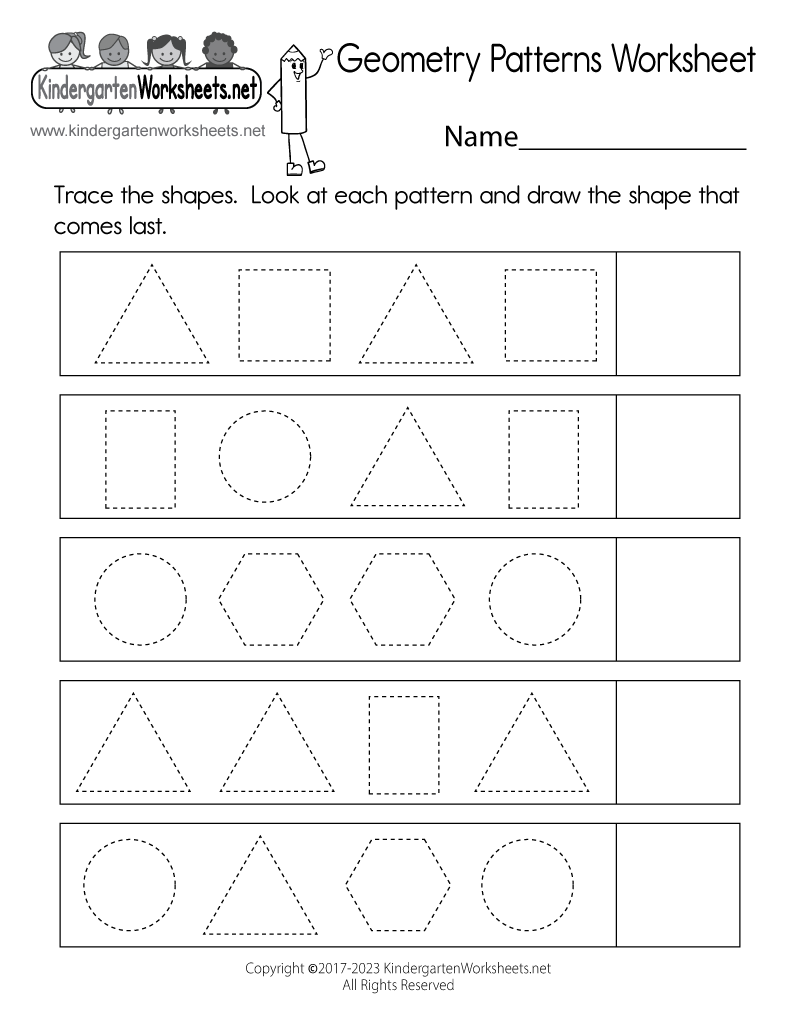 Geometry Patterns Worksheet Free Printable PDF Geometry Patterns Worksheet Free Printable PDF