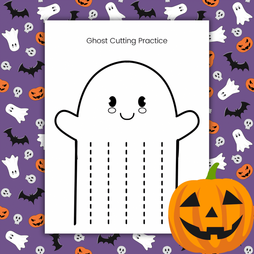 Ghost Cutting Skills Worksheets For Halloween Simply Full Of Delight