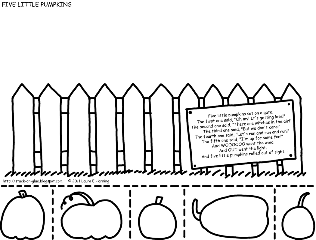 Give Your Octopus A Paintbrush or 8 Printable Five Little Pumpkins