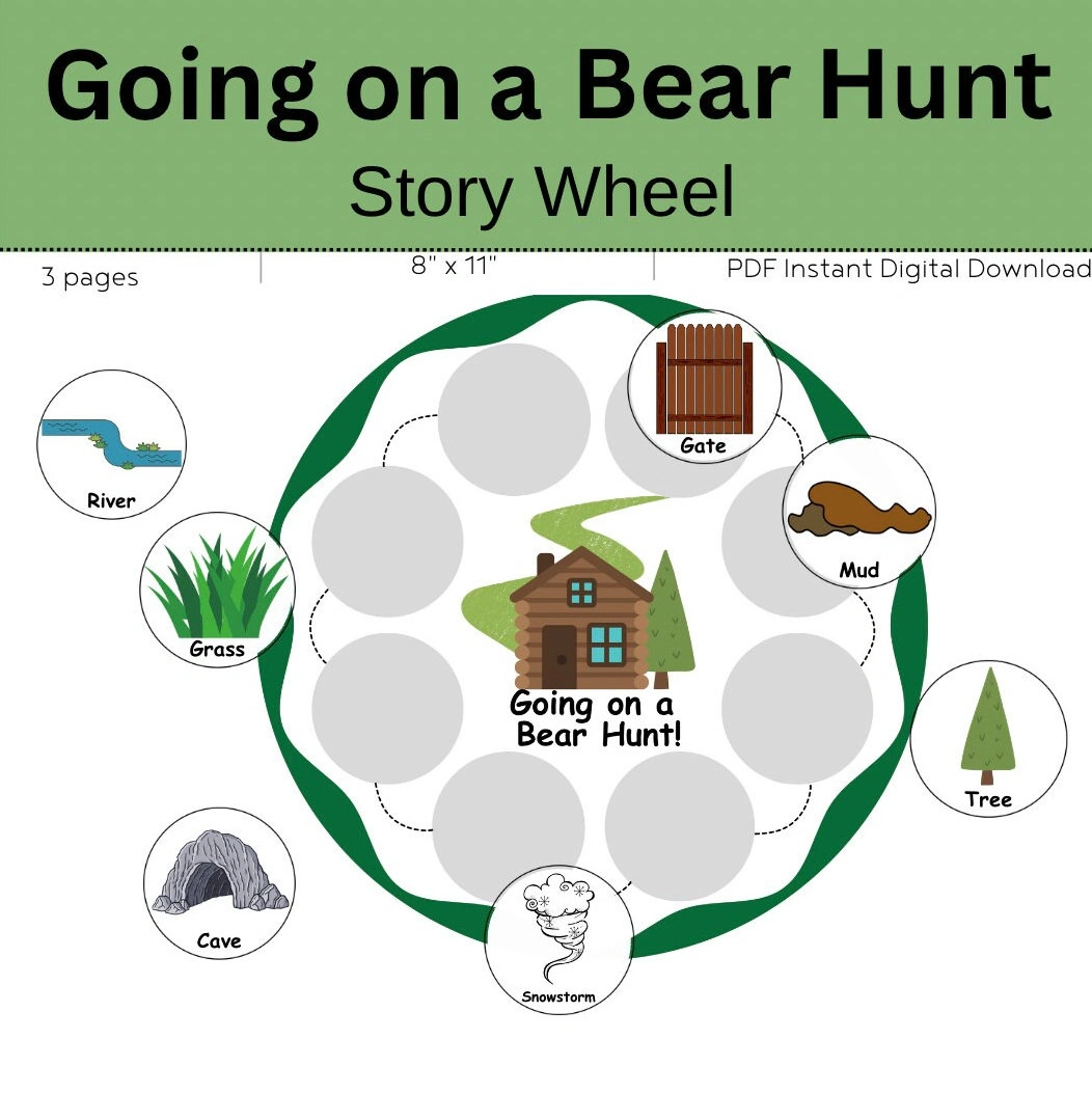 Going On A Bear Hunt Activity Digital Download Sequencing preschool Printable Homeschool Storytime Bear Hunt Etsy