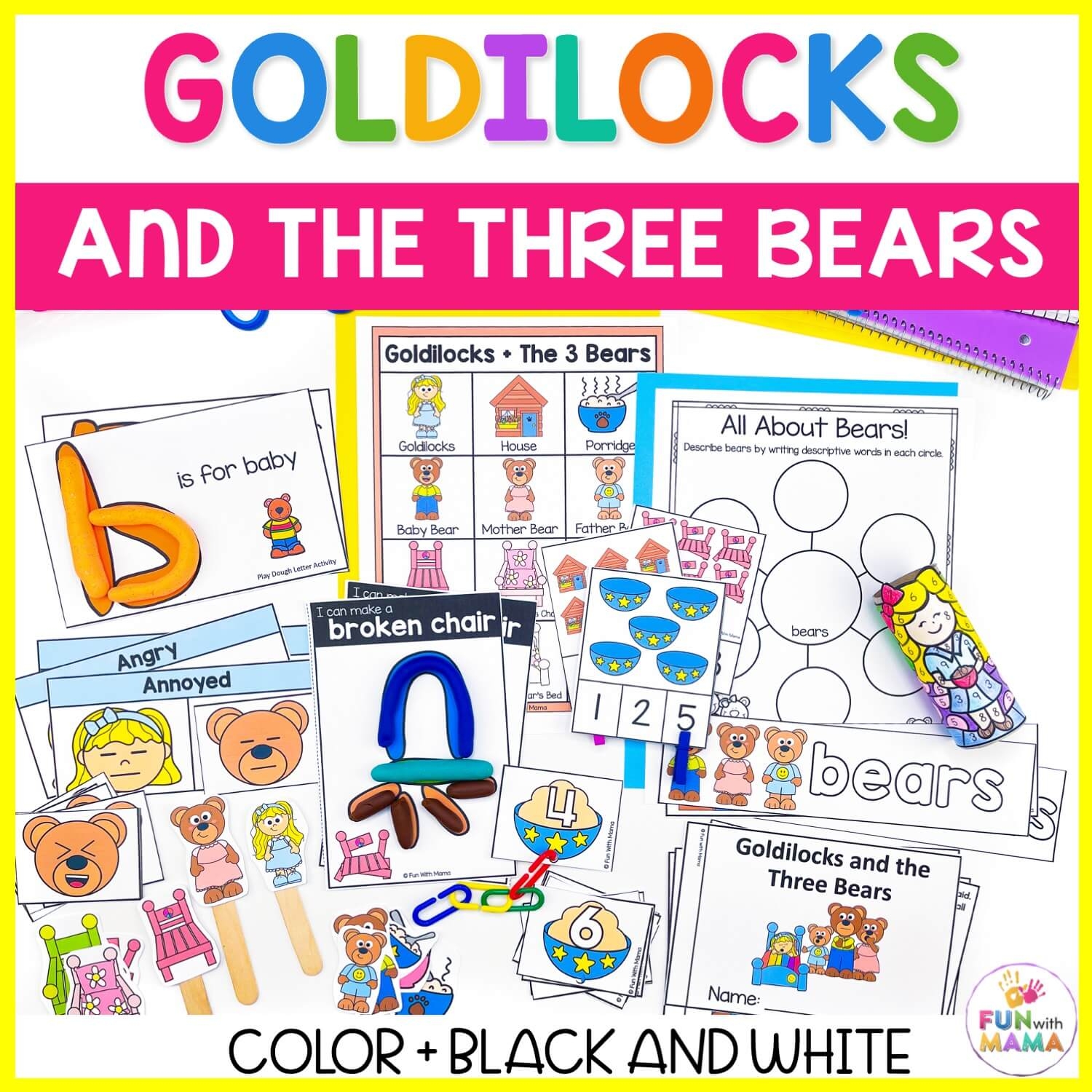 Goldilocks And The Three Bears Printable Pack Fun With Mama