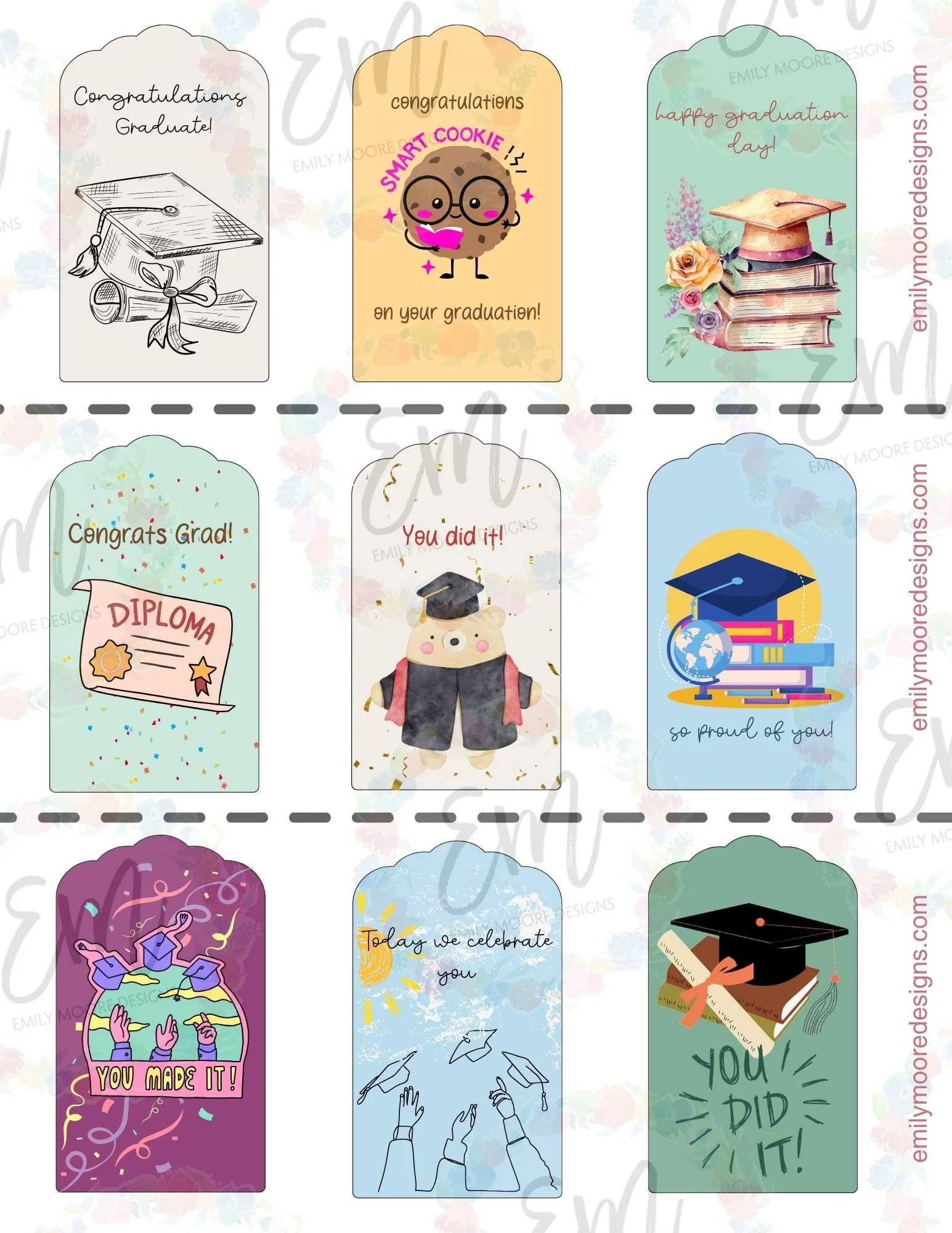 Graduation Gift Tags FREE DOWNLOAD Emily Moore Designs