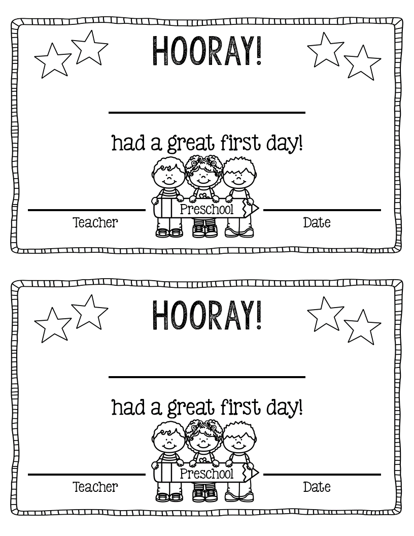 Great First Day Certificate Made By Teachers Great First Day Certificate Made By Teachers