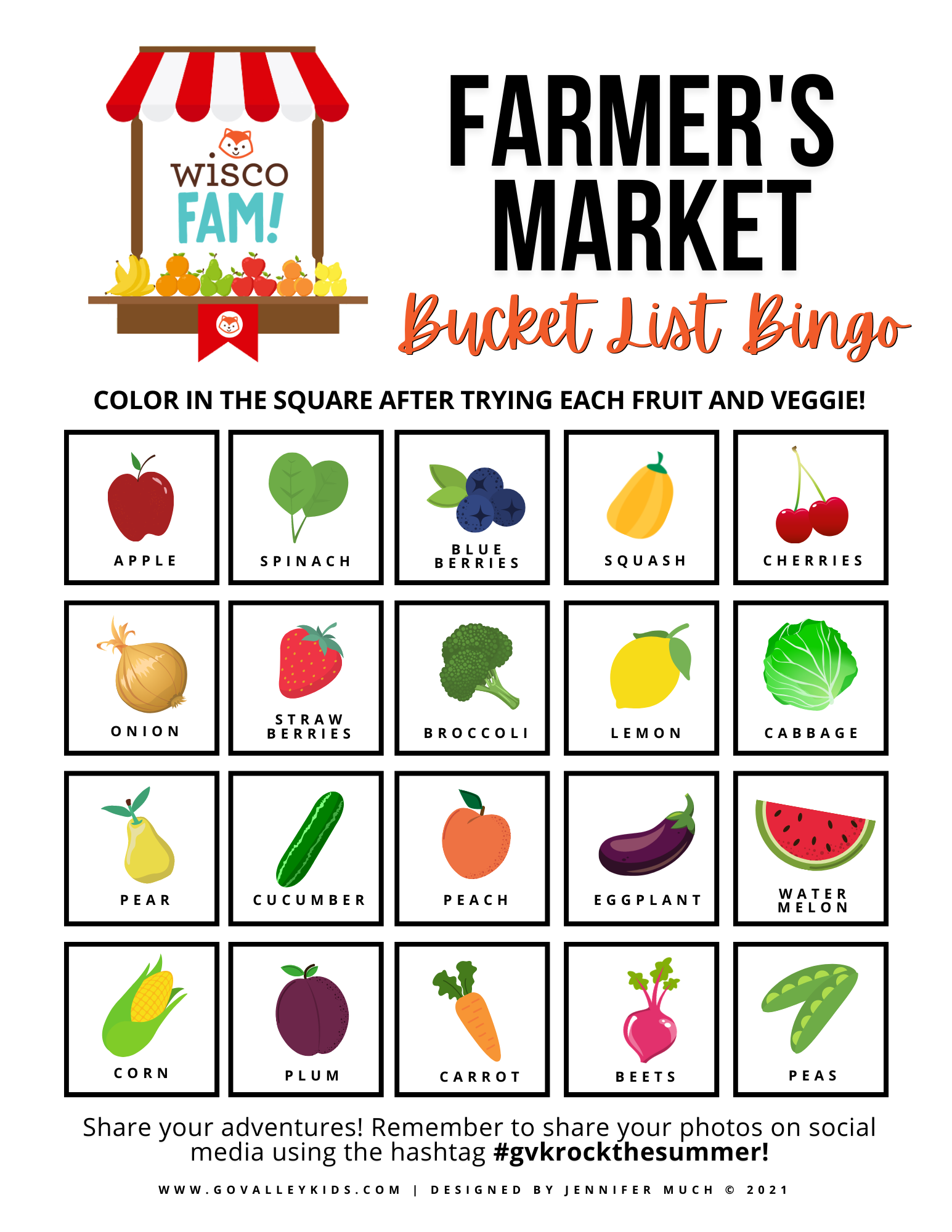 GVK Exclusive FREE Printable Farmers Market