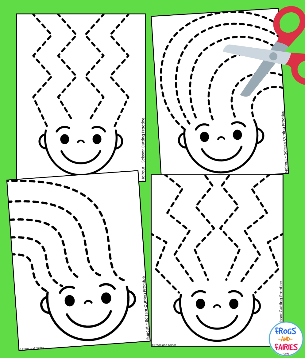 Hair Cutting Activities For Preschool Kindergarten Scissor Skills Worksheets