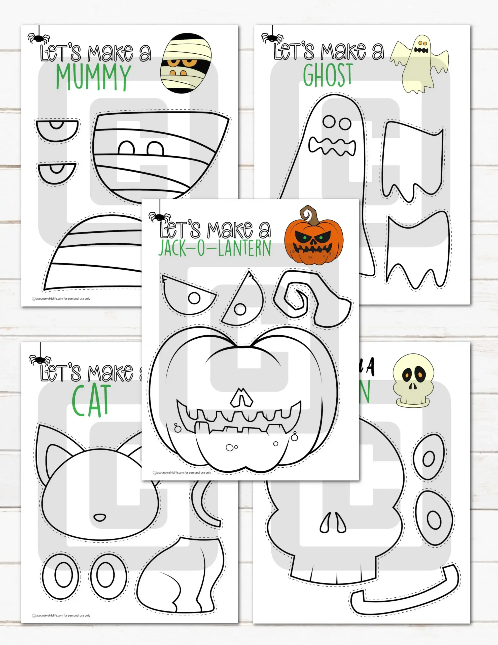 Halloween Cut Out Templates Cut Paste Crafts A Country Girl s Life