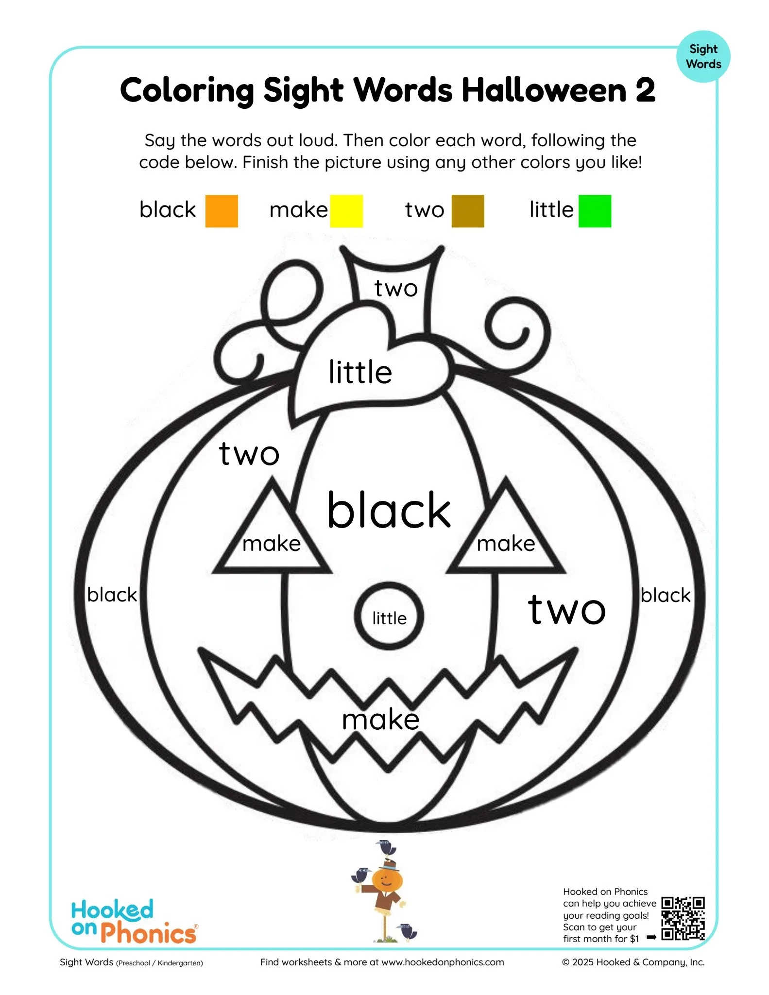 Halloween Worksheets Hooked On Phonics