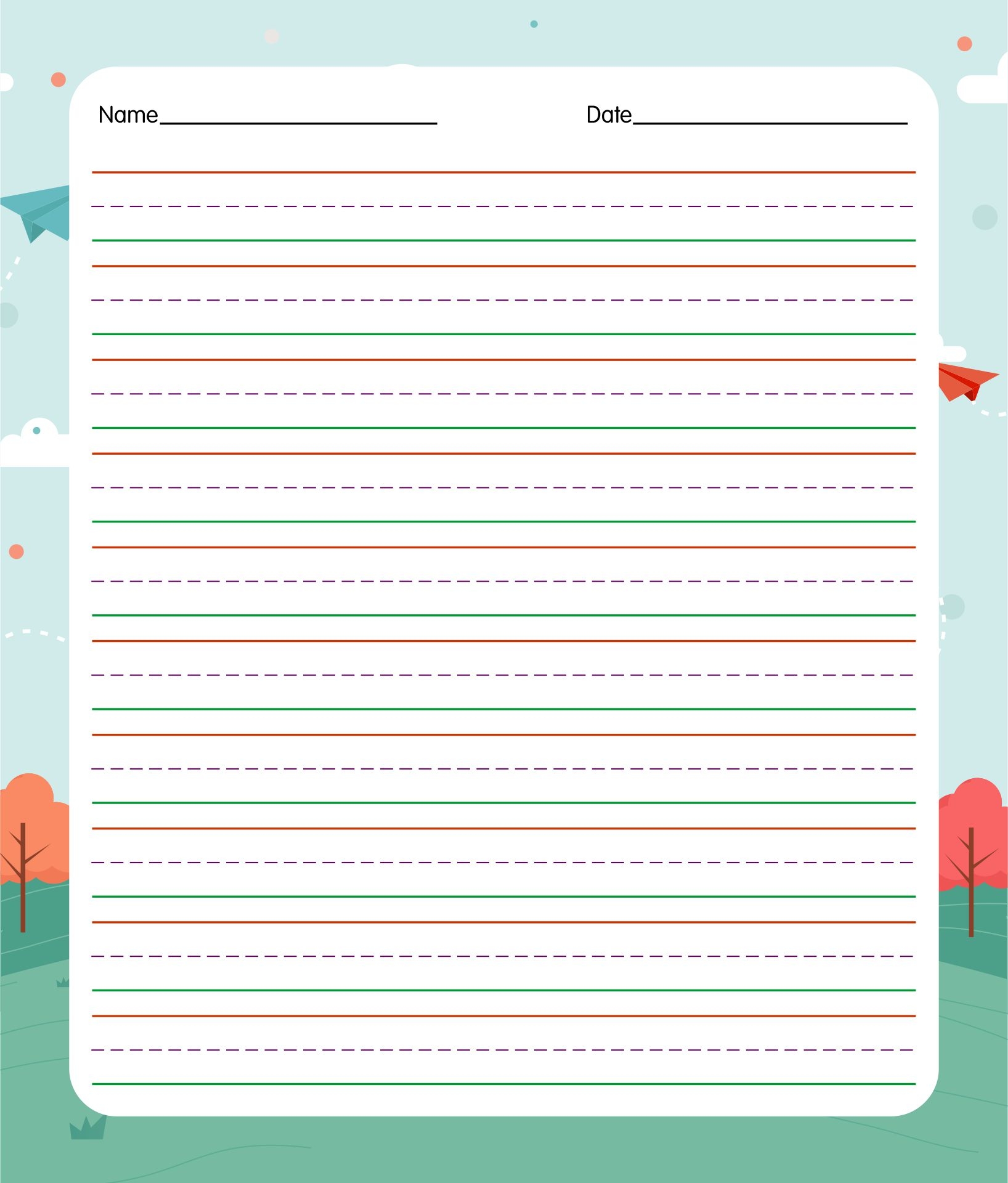 Handwriting Paper Template 13 Free PDF Printables Printablee