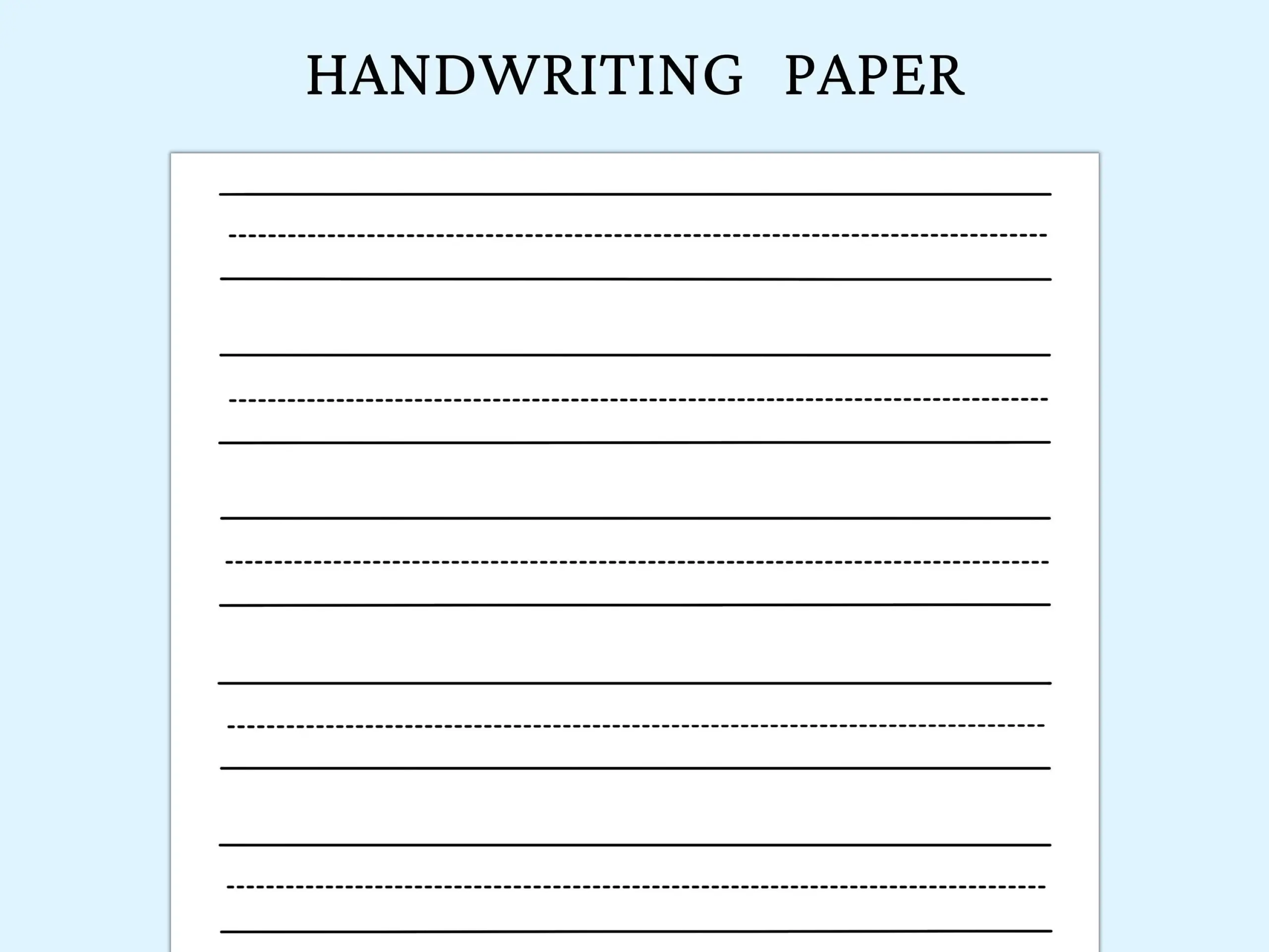 Handwriting Practice Paper Printable Kids Writing Sheet Kindergarten Lined Page Portrait And Landscape US Letter Size DIGITAL DOWNLOAD Etsy