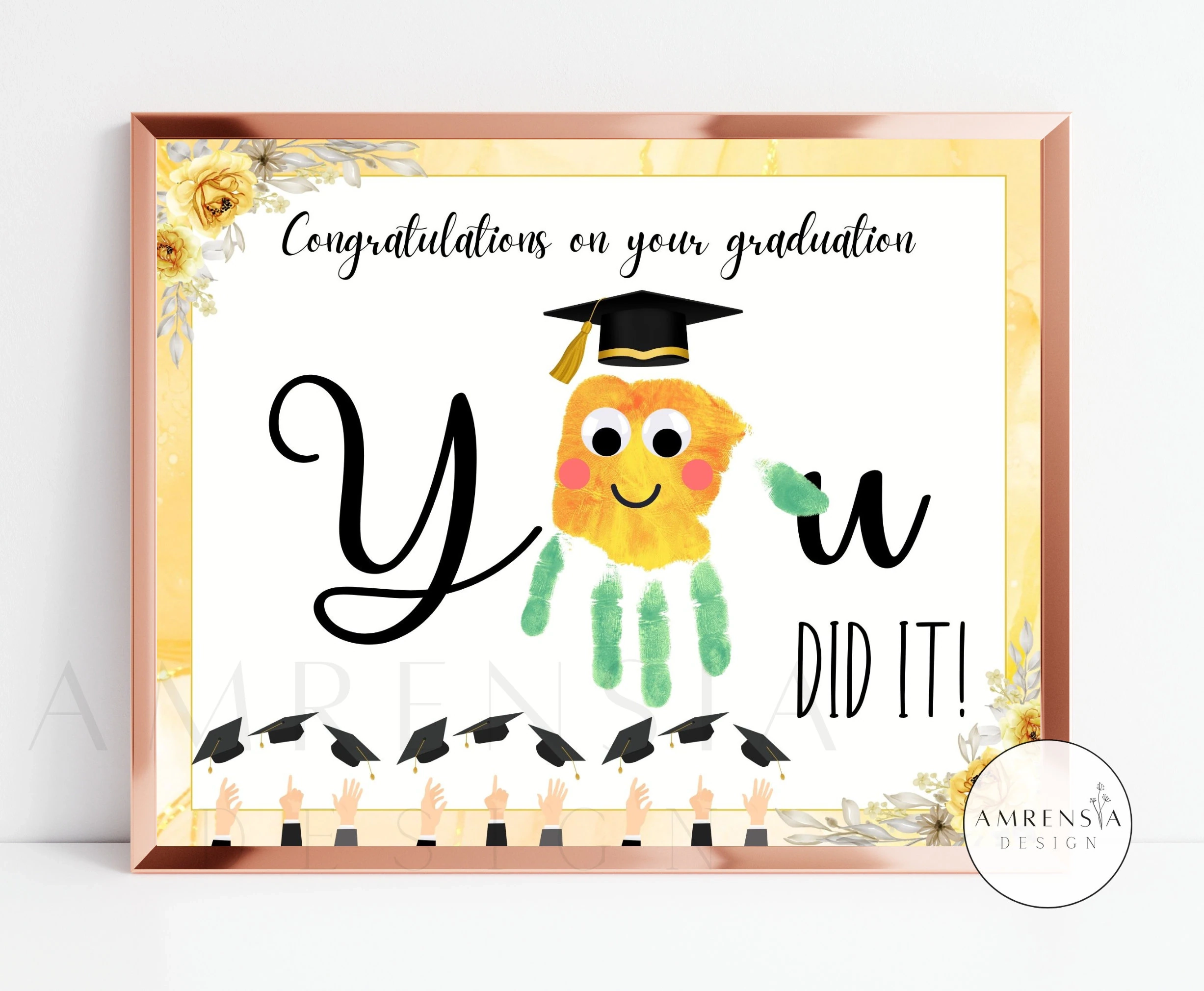 Happy Graduation Card Handprint Craft Art Congratulation Card You Did It End Of Year Card Kids Child Preschool Art Printable Art Etsy Happy Graduation Card Handprint Craft Art Congratulation Card You Did It End Of Year Card Kids Child Preschool Art Printable Art Etsy