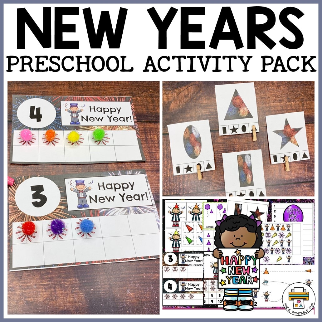 Happy New Year Mini Activity Pack Pre K Printable Fun Happy New Year Mini Activity Pack Pre K Printable Fun