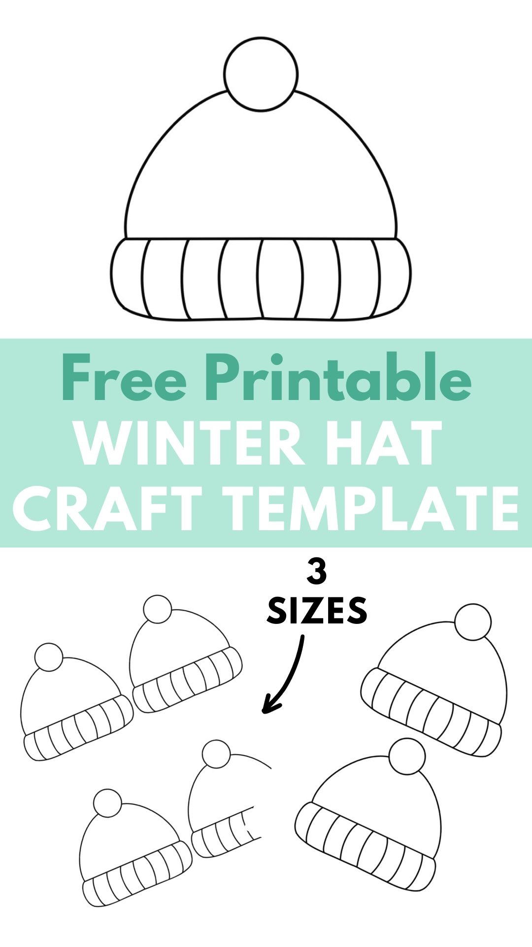 Hat Printable Winter Hat Craft Preschool Winter Name Hat Craft Activity Hat Template Printable Winter